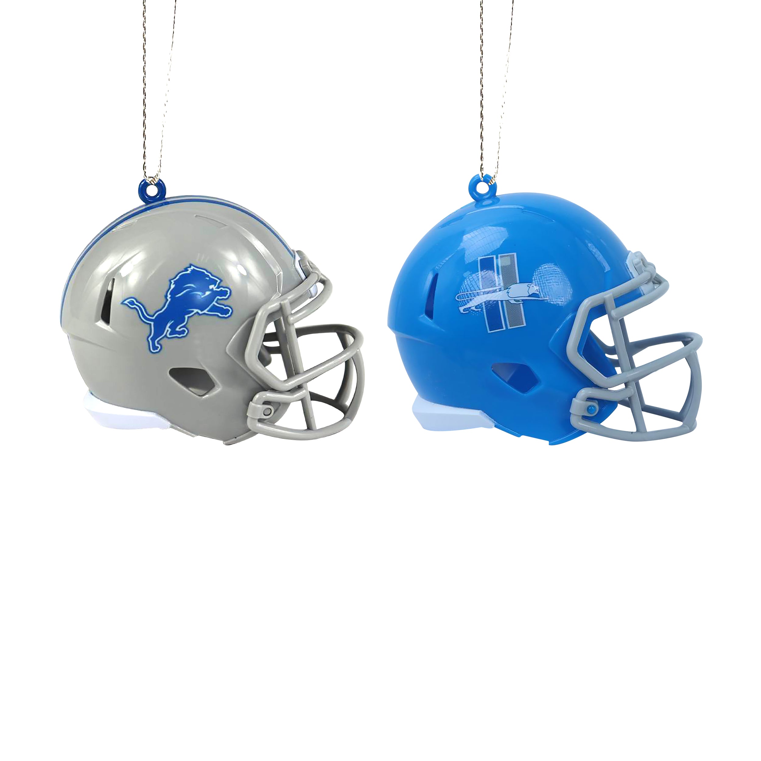 detroit lions football helmet image Detroit Lions 2 PACK ABS Helmet Ornament SET