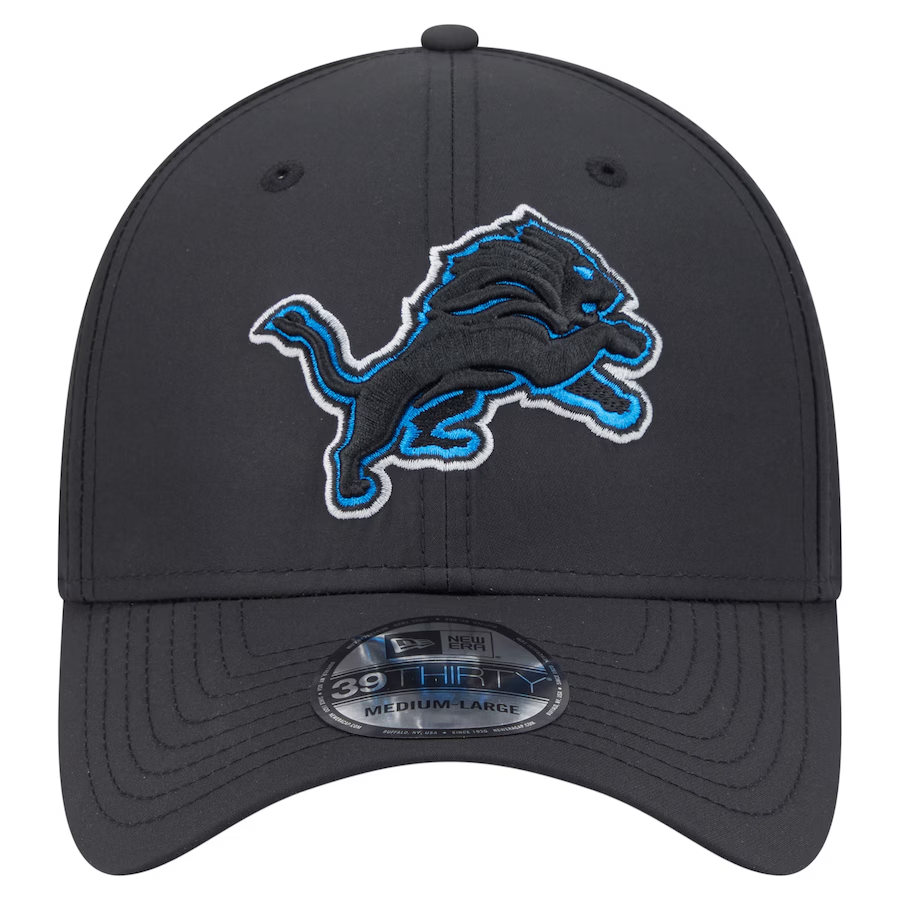 DETROIT LIONS BLACK NIGHT 39THIRTY FLEX FIT HAT - BLACK
