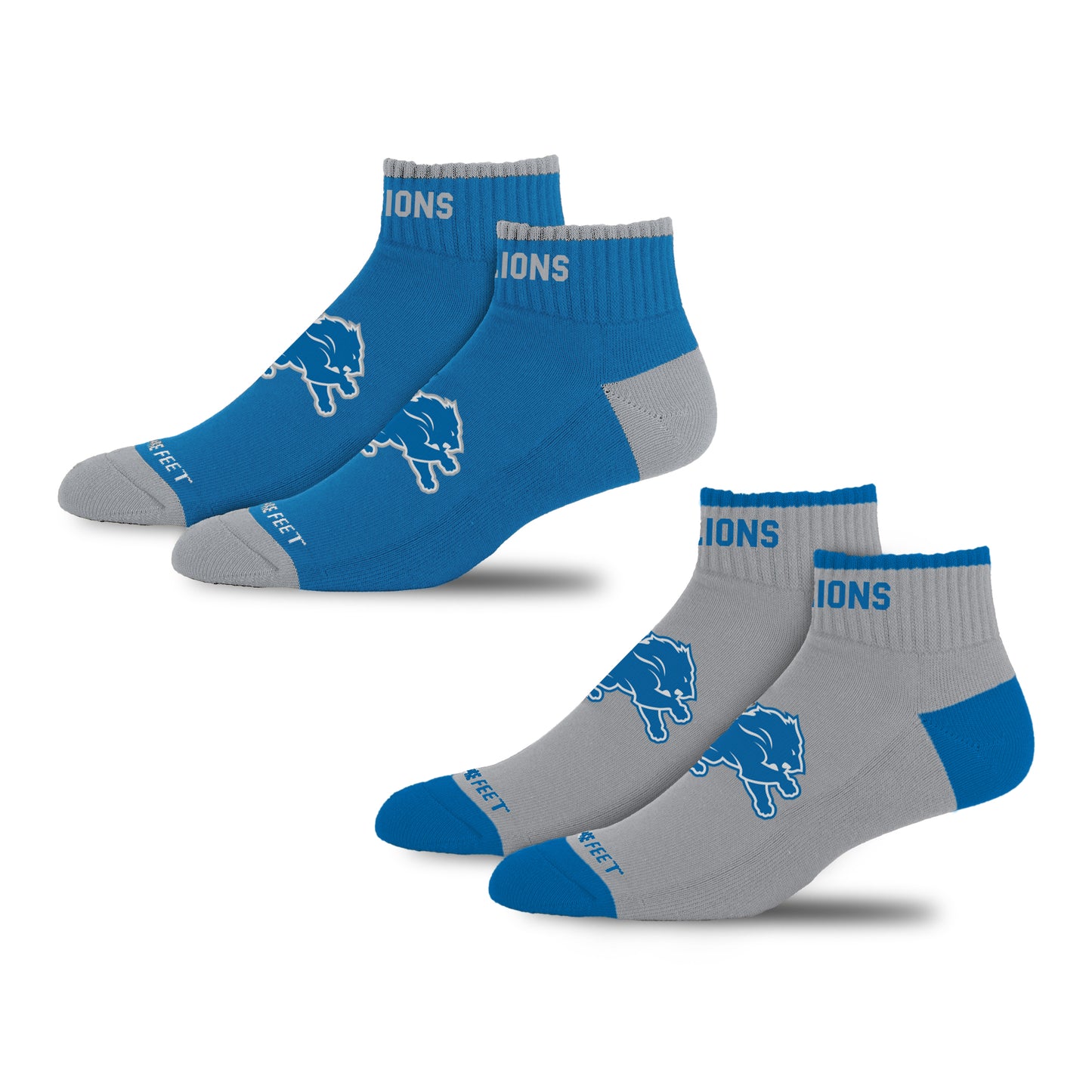 DETROIT LIONS MEN'S FRONT AND CENTER 2-PACK SOCKS