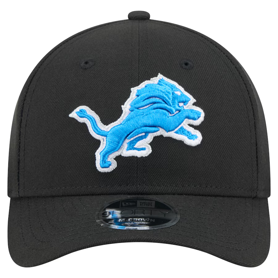 DETROIT LIONS TEAM COLLECTION 9FORTY M-CROWN SNAPBACK ADJUSTABLE HAT - BLACK
