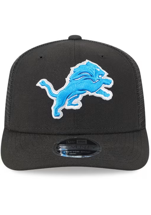 DETROIT LIONS TEAM COLLECTION 9SEVENTY STRETCH SNAP ADJUSTABLE HAT - BLACK