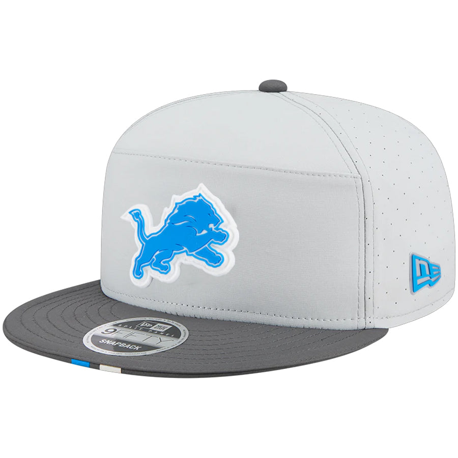 DETROITS LIONS 2025 NFL TRAINING CAMP 9FIFTY SPLIT PANEL SNAPBACK HAT - GRAY