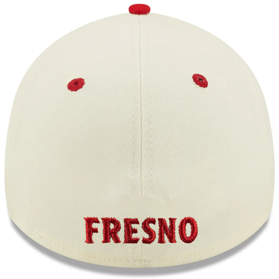 FRESNO GRIZZLIES ONFIELD 39THIRTY FLEX FIT HAT - CHROME WHITE/RED