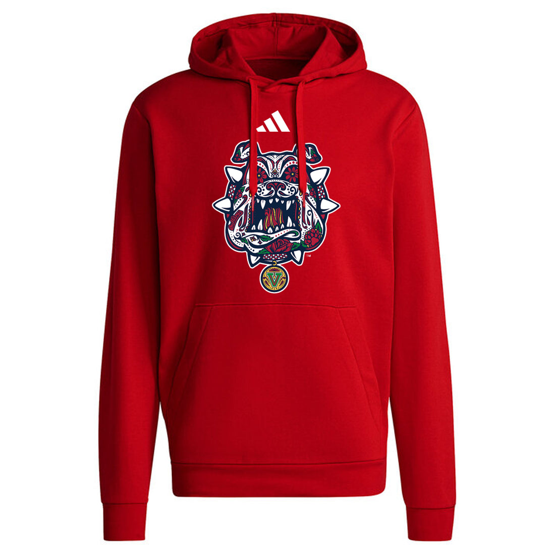 FRESNO STATE BULLDOGS MEN'S ADIDAS HERITAGE GAME FLEECE PULLOVER HOODED SWEATSHIRT - RED