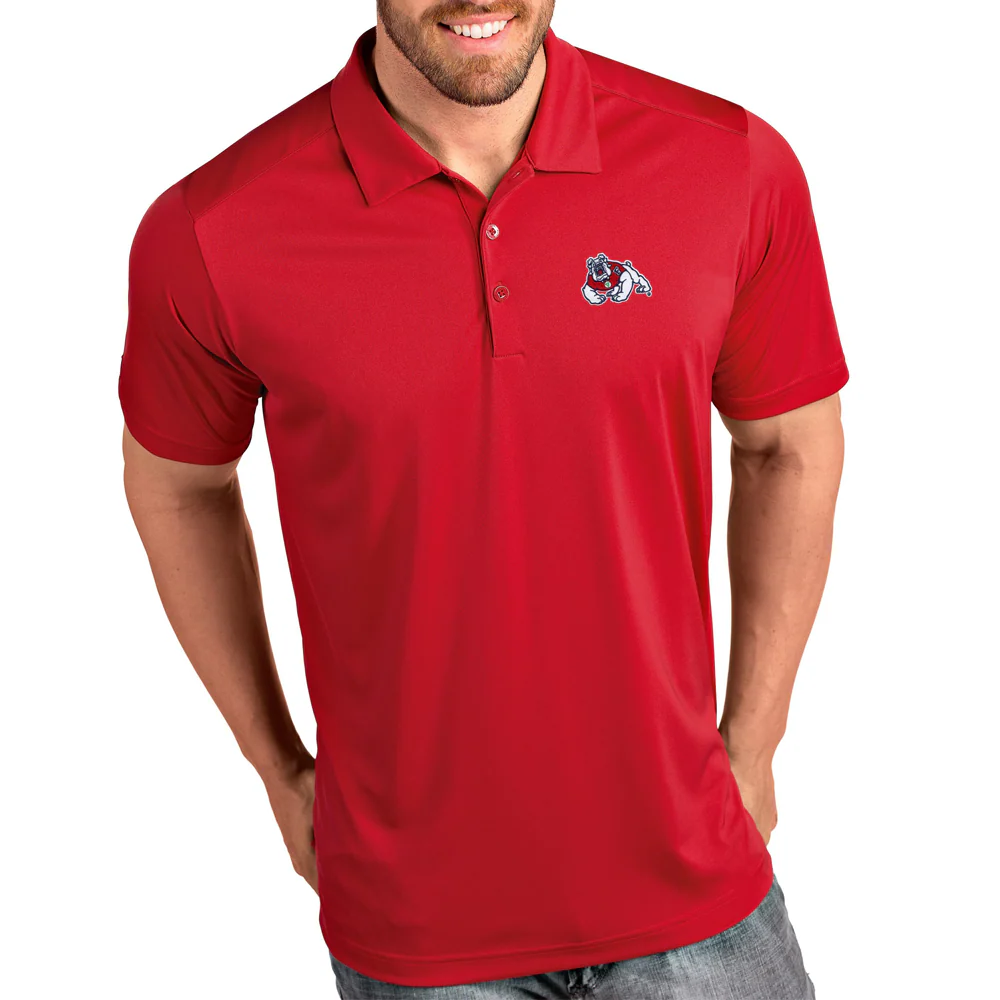 FRESNO STATE BULLDOGS MEN'S ANTIGUA TRIBUTE POLO - RED
