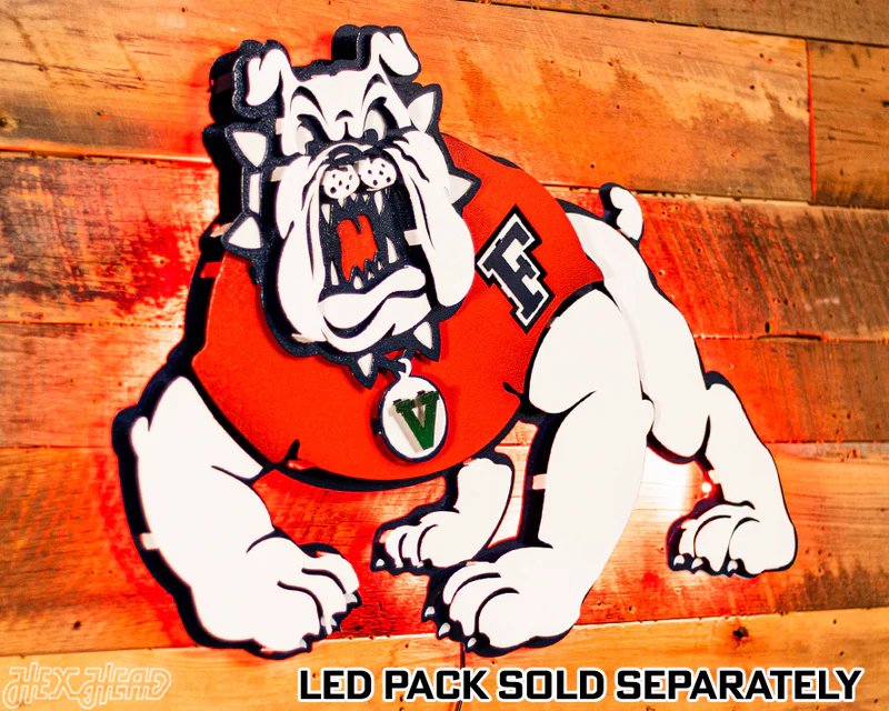 FRESNO STATE BULLDOGS "VICTOR E. BULLDOG" MASCOT 3D METAL WALL ART - 23.25" X 17"