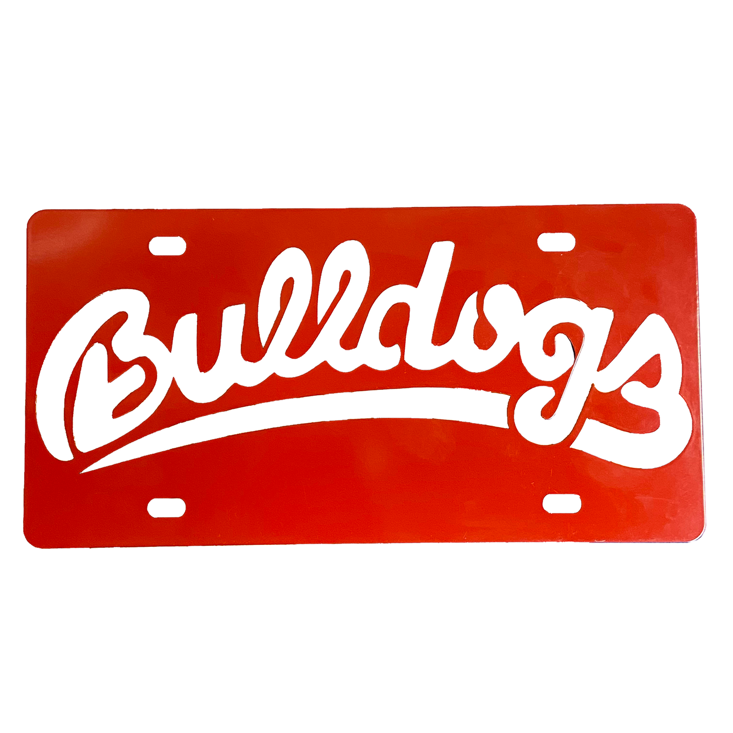 BULLDOGS DEL ESTADO DE FRESNO 2PZ. PLACA DE MATRÍCULA - ROJA