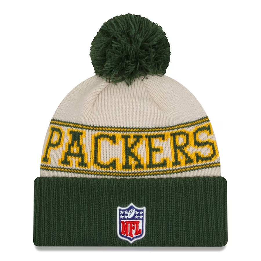 GREEN BAY PACKERS 2023 NFL SIDELINE CUFFED KNIT WITH POM - HISTORIC