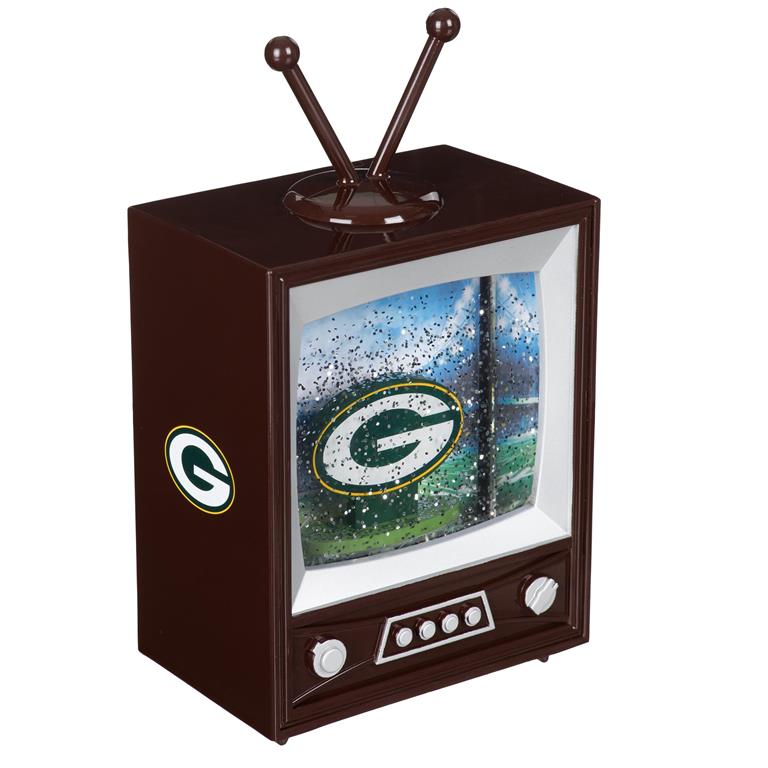 GREEN BAY PACKERS 8" VINTAGE TV WATER LANTERN WITH MASCOT