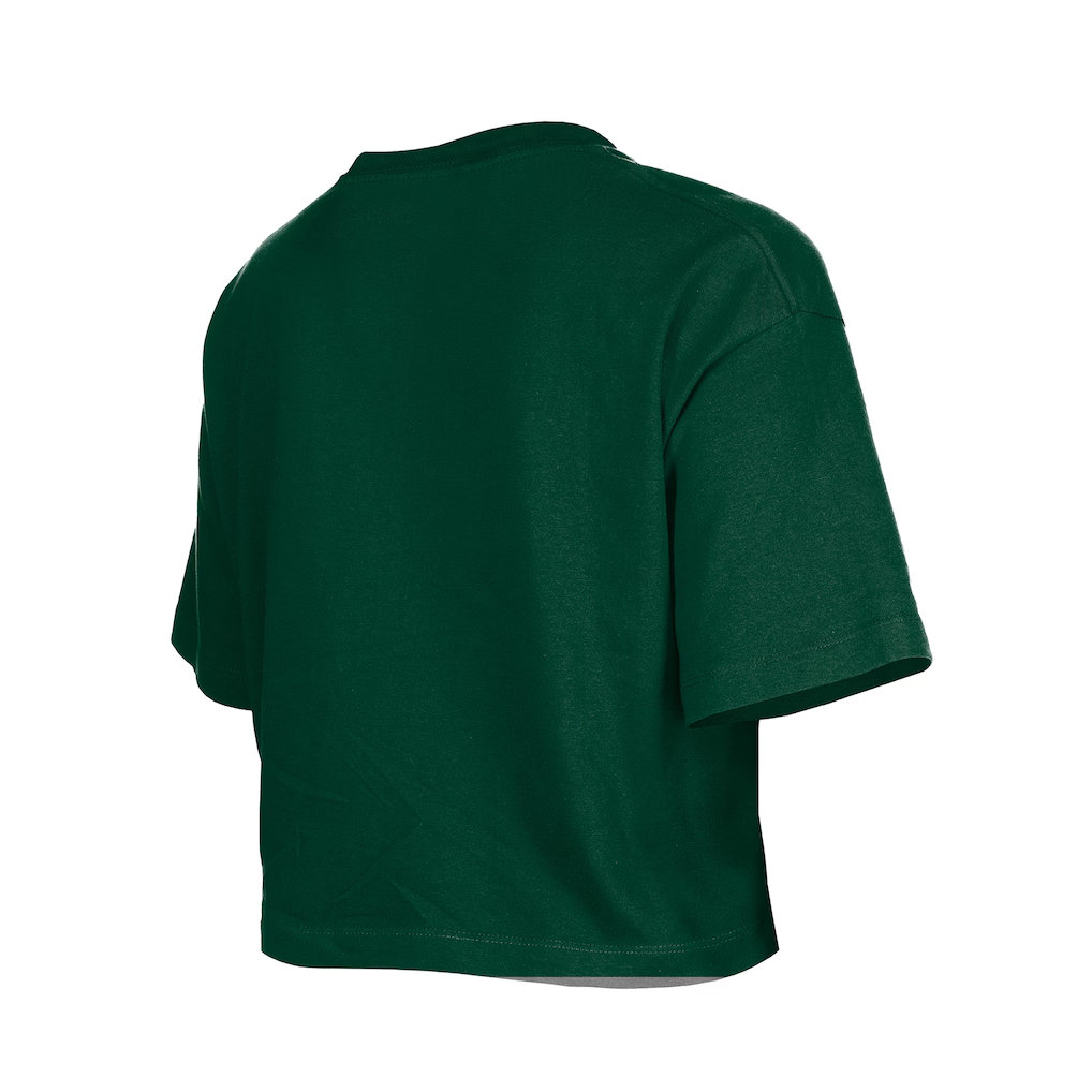 GREEN BAY PACKERS GIRLS NEW ERA  FOOTBALL FLIP SEQUINS BOXY T-SHIRT - GREEN