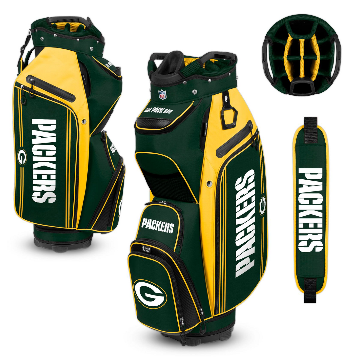 GREEN BAY PACKERS TEAM EFFORT BUCKET III COOLER CART GOLF BAG