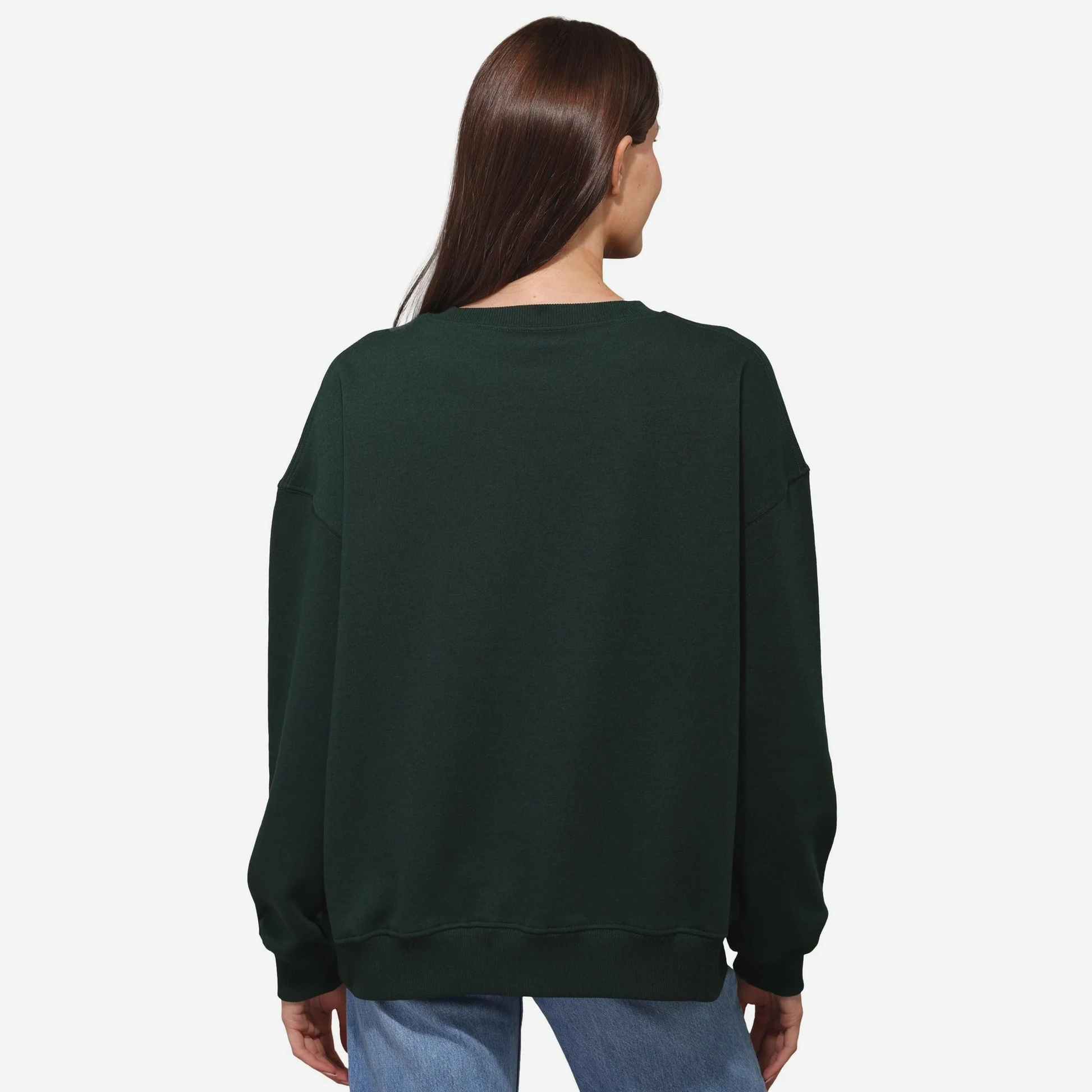 GREEN BAY PACKERS WOMEN'S FOCO RHINESTONE LOGO OVERSIZED CREW NECK SWEATSHIRT - GREEN