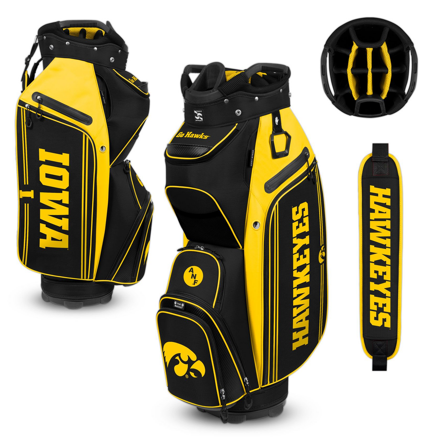 IOWA HAWKEYES TEAM EFFORT BUCKET III COOLER CART GOLF BAG