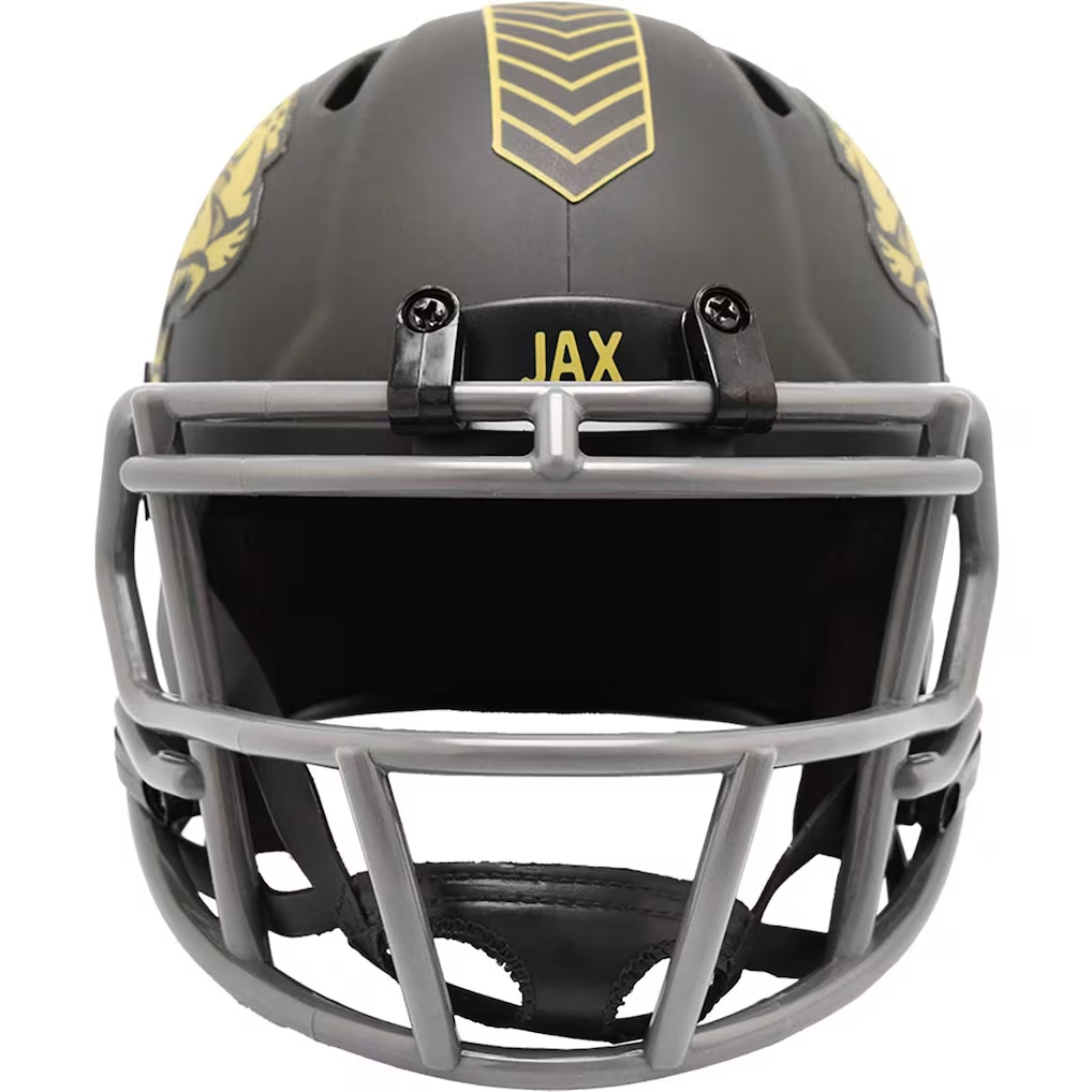 JACKSONVILLE JAGUARS 2025 NFL SALUTE TO SERVICE RIDDELL SPEED MINI HELMET