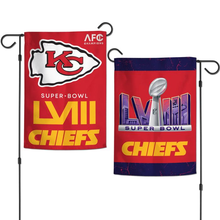 KANSAS CITY CHIEFS 2023 AFC CHAMPIONS 2-SIDED 12.5" X 18" GARDEN FLAG