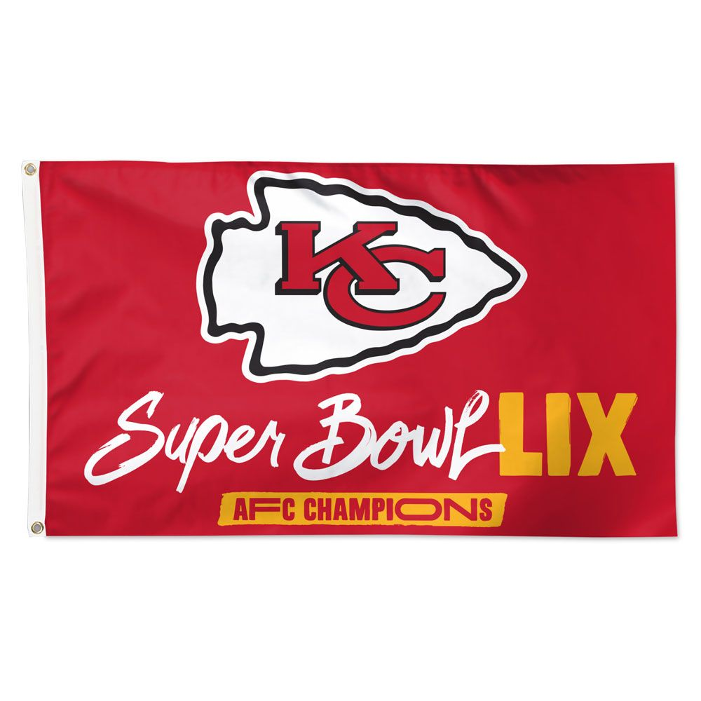 KANSAS CITY CHIEFS 2024 AFC CONFERENCE CHAMPIONS 3' X 5' DELUXE FLAG
