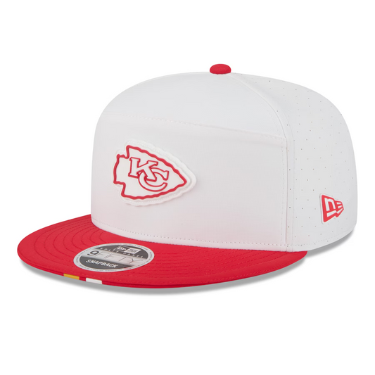 KANSAS CITY CHIEFS 2025 NFL TRAINING CAMP 9FIFTY SPLIT PANEL SNAPBACK HAT - WHITE
