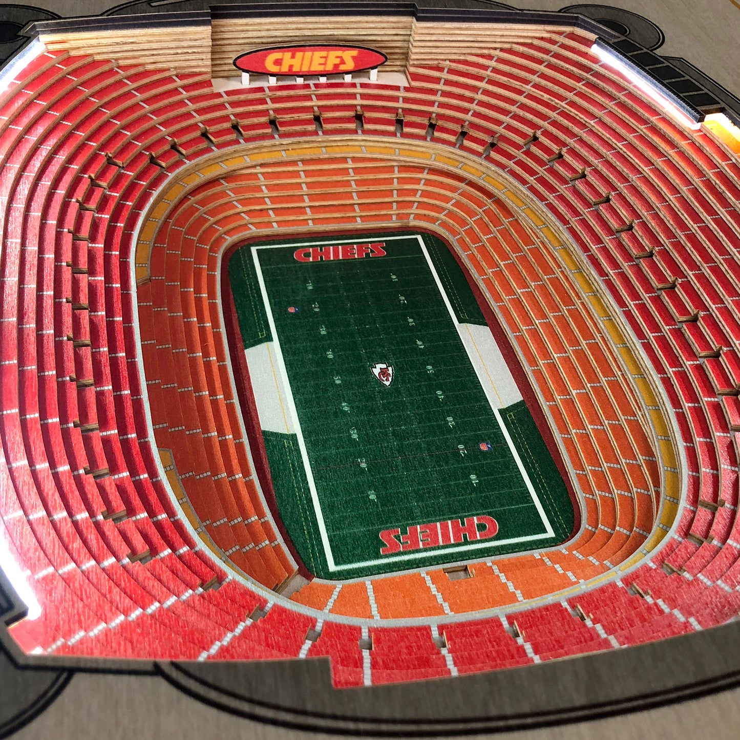 KANSAS CITY CHIEFS 25 LAYER 3D STADIUM LIGHTED END TABLE