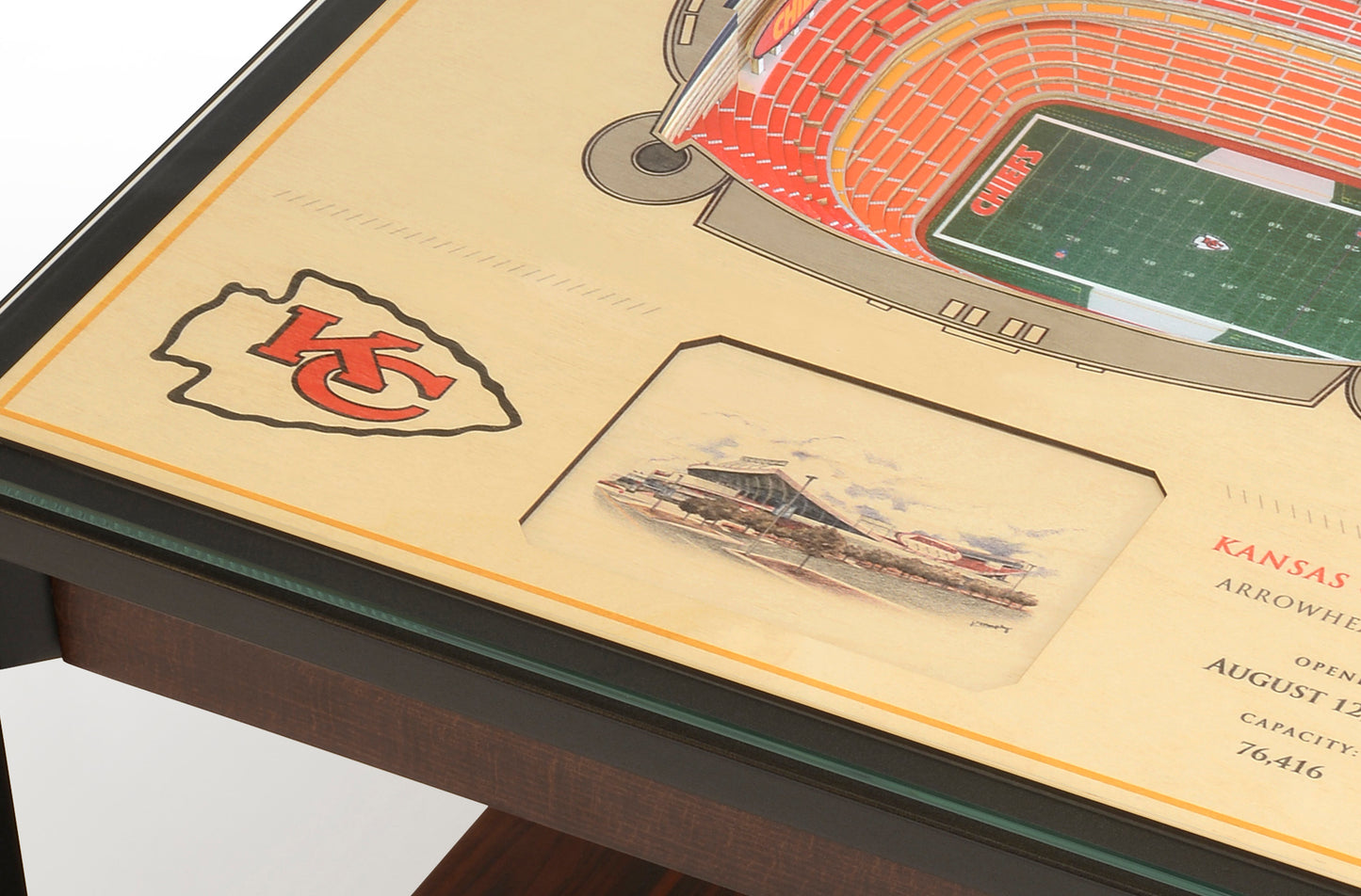 KANSAS CITY CHIEFS 25 LAYER 3D STADIUM LIGHTED END TABLE