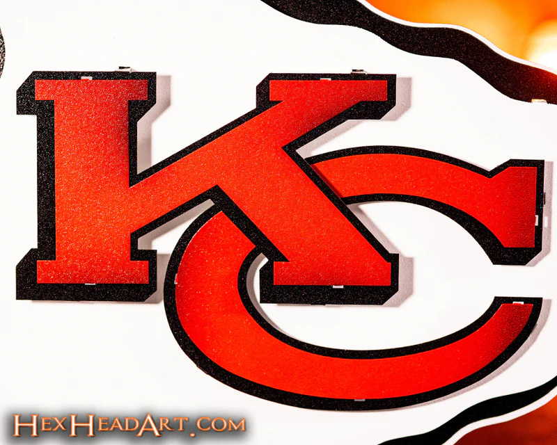 KANSAS CITY CHIEFS "ARROWHEAD" 3D VINTAGE METAL WALL ART - 26" X 16"