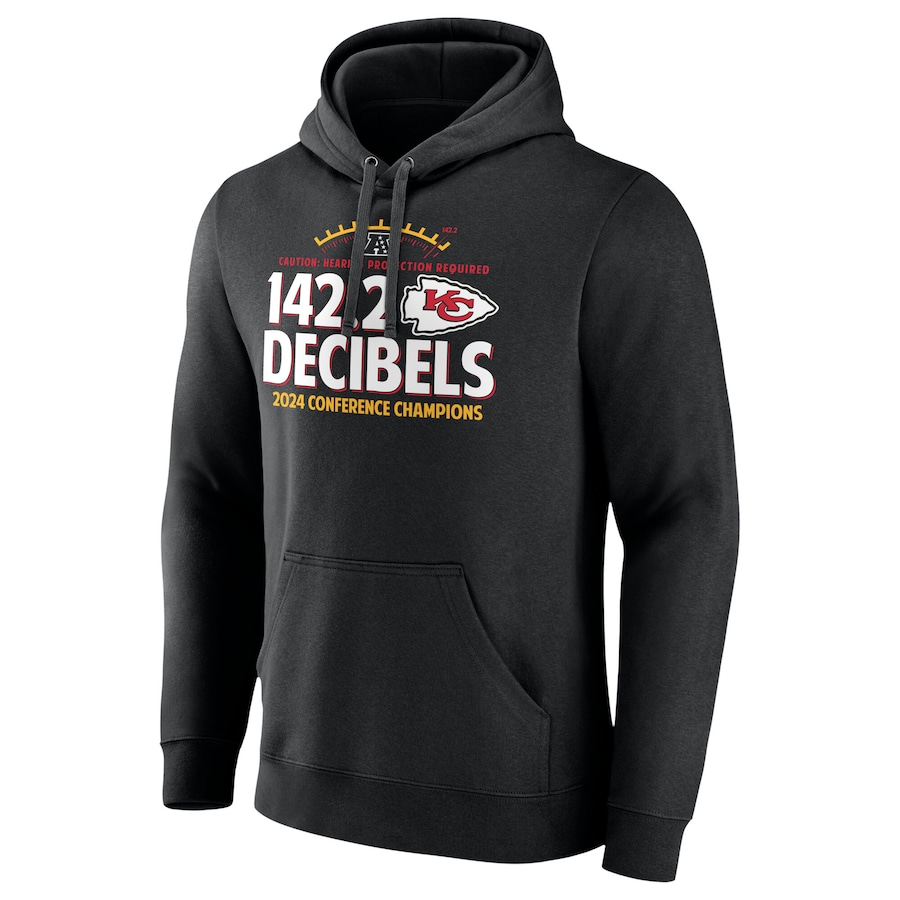 KANSAS CITY CHIEFS MEN'S 2024 AFC CONFERENCE CHAMPIONS NOT DONE PULLOVER HOODED SWEATSHIRT