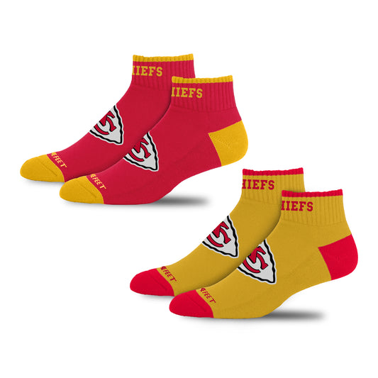 KANSAS CITY CHIEFS MEN'S FRONT AND CENTER 2-PACK SOCKS