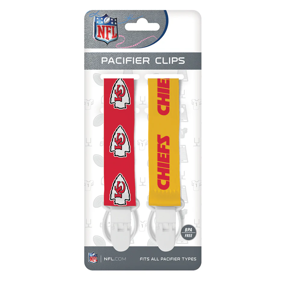 KANSAS CITY CHIEFS PACIFIER CLIP SET