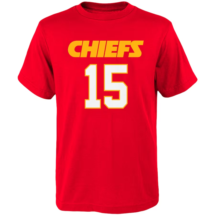 KANSAS CITY CHIEFS PATRICK MAHOMES MAINLINER PLAYER NAME & NUMBER T-SHIRT