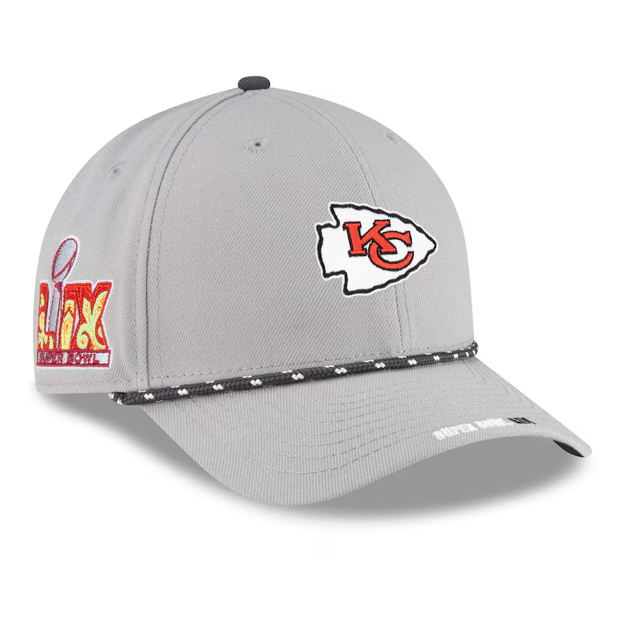 KANSAS CITY CHIEFS SUPER BOWL LIX OPENING NIGHT 9FORTY ADJUSTABLE SNAPBACK HAT - GRAY
