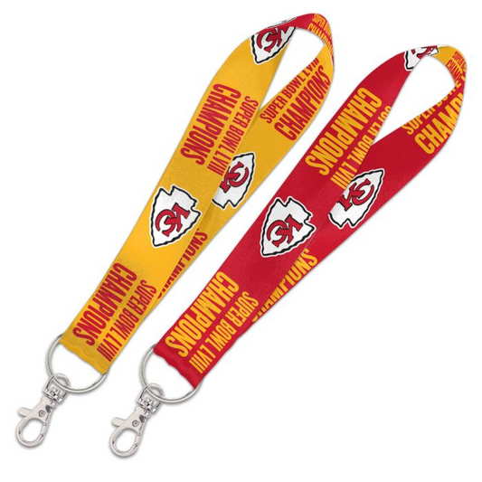 KANSAS CITY CHIEFS SUPER BOWL LVIII CHAMPIONS 1" LANYARD KEYSTRAP