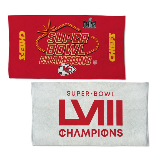 KANSAS CITY CHIEFS SUPER BOWL LVIII CHAMPIONS FULL COLOR LOCKER ROOM TOWEL