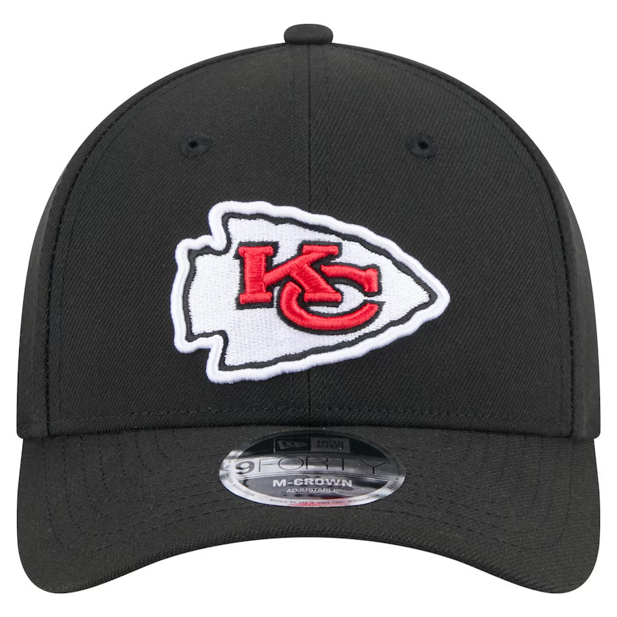 KANSAS CITY CHIEFS TEAM COLLECTION 9FORTY M-CROWN SNAPBACK ADJUSTABLE HAT - BLACK