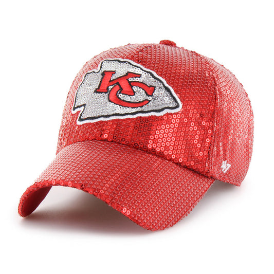 KANSAS CITY CHIEFS WOMEN'S '47 BRAND DAZZLE LOGO CLEAN UP ADJUSTABLE HAT - RED