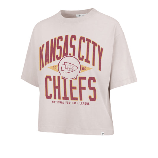 KANSAS CITY CHIEFS WOMEN'S '47 BRAND WINDTHROW RAVINE CROPPED T-SHIRT - MOJAVE