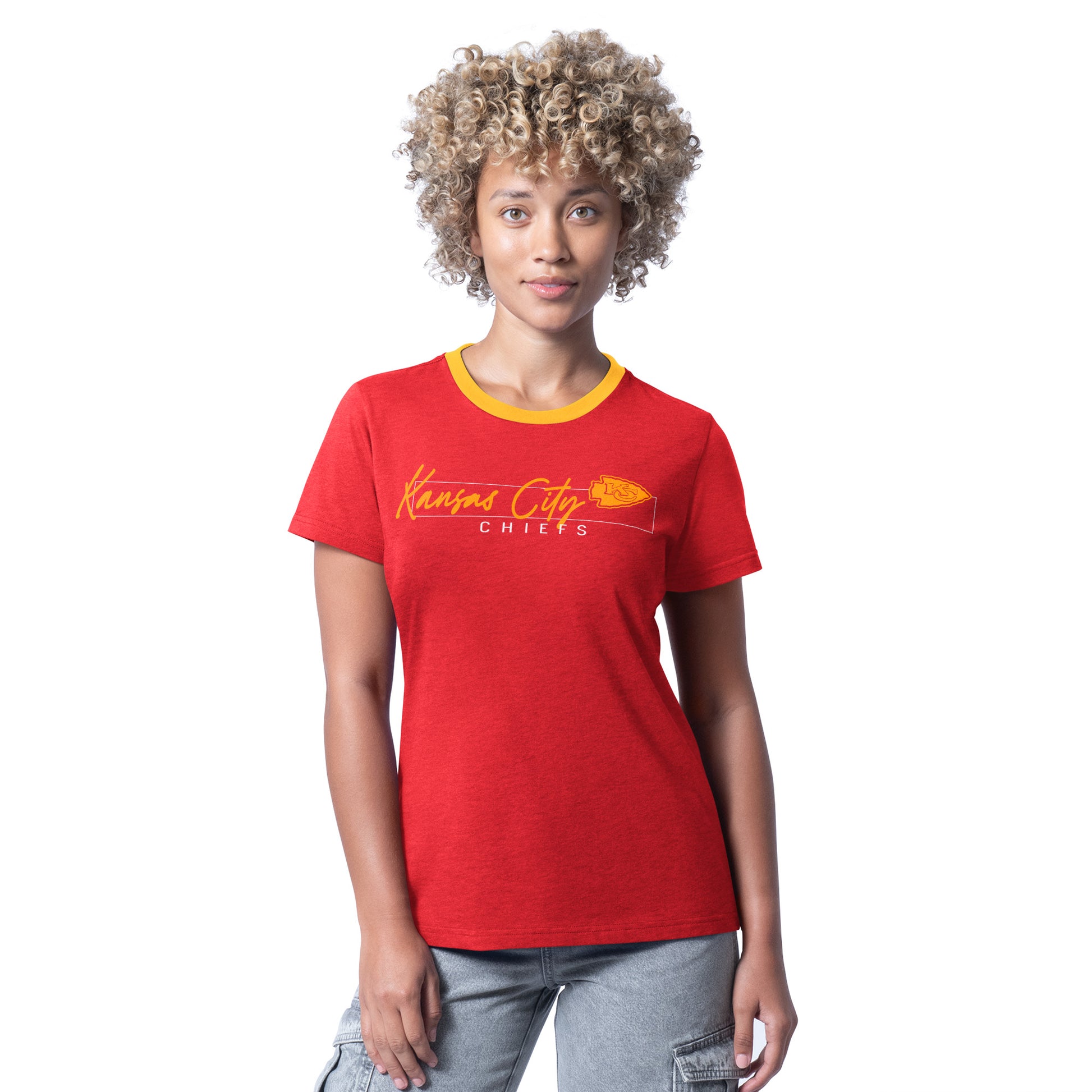 KANSAS CITY CHIEFS WOMEN'S G-III 4HER BY CARL BANKS MAIN PLAY T-SHIRT - RED