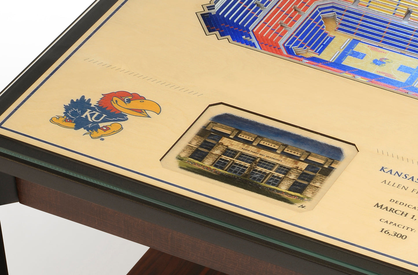 KANSAS JAYHAWKS 25 LAYER 3D STADIUM LIGHTED END TABLE