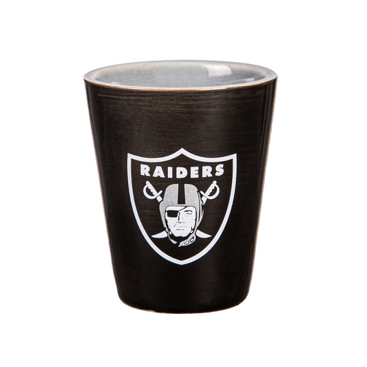 LAS VEGAS RAIDERS 2 OZ. TEAM SHOT GLASS - CERAMIC
