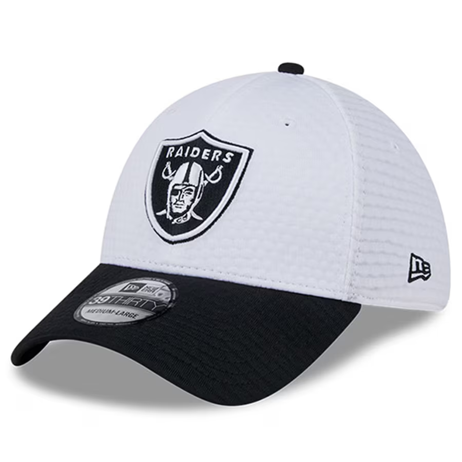 LAS VEGAS RAIDERS 2024 NFL TRAINING CAMP 39THIRTY FLEX FIT HAT WHITE JR S SPORTS