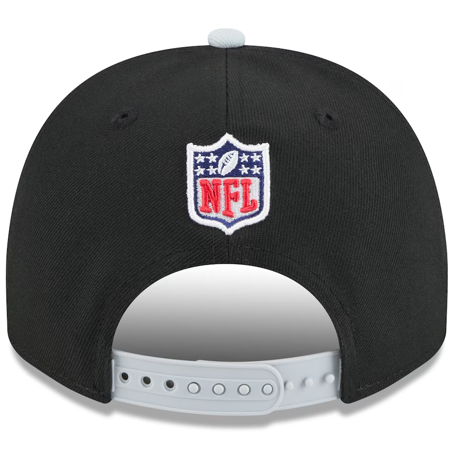 LAS VEGAS RAIDERS 2025 NFL DRAFT 9FIFTY A-FRAME SNAPBACK HAT - BLACK/GRAY