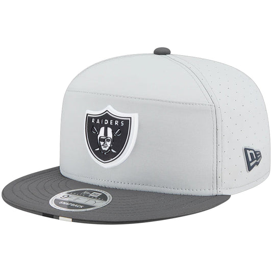 LAS VEGAS RAIDERS 2025 NFL TRAINING CAMP 9FIFTY SPLIT PANEL SNAPBACK HAT - GRAY