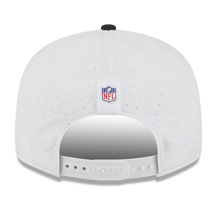 LAS VEGAS RAIDERS 2025 NFL TRAINING CAMP 9FIFTY SPLIT PANEL SNAPBACK HAT - WHITE