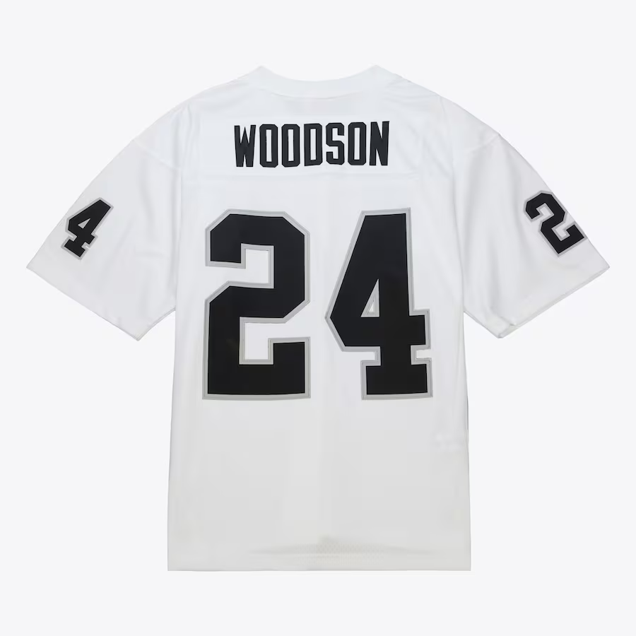 LAS VEGAS RAIDERS CHARLES WOODSON YOUTH MITCHELL & NESS LEGACY JERSEY - WHITE
