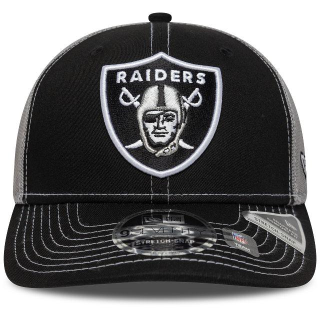 LAS VEGAS RAIDERS EVERGREEN TRUCKER 9SEVENTY STRETCH SNAPBACK HAT - BLACK/GREY