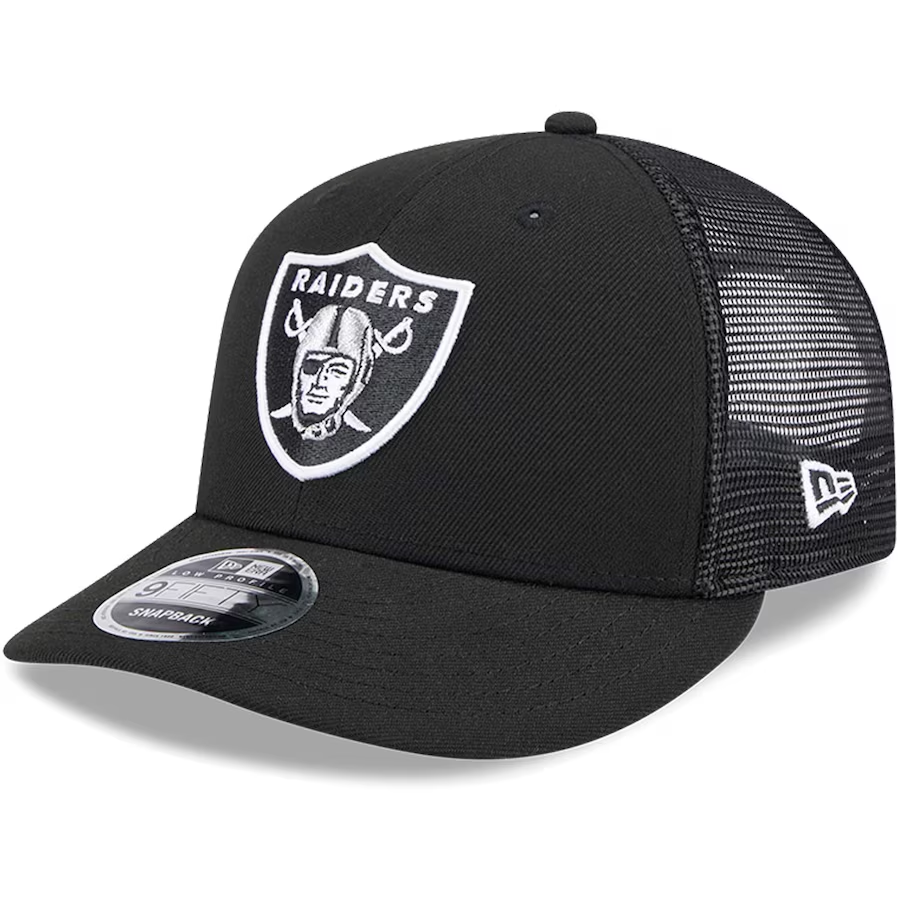 LAS VEGAS RAIDERS LOW PROFILE BASIC POLY TRUCKER 9FIFTY SNAPBACK HAT JR S SPORTS