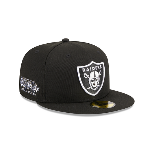 LAS VEGAS RAIDERS SUPER BOWL PATCH XVIII 59FIFTY FITTED - BLACK/WHITE
