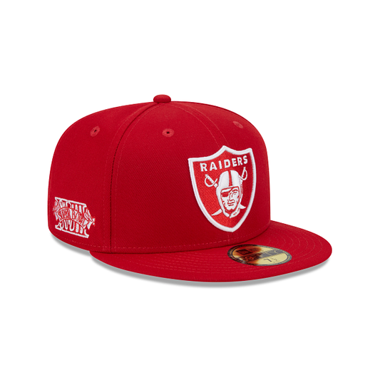 LAS VEGAS RAIDERS SUPER BOWL PARCHE XVIII 59FIFTY AJUSTADO - ESCARLATA