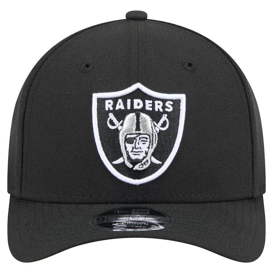 LAS VEGAS RAIDERS TEAM COLLECTION 9FORTY M-CROWN SNAPBACK ADJUSTABLE HAT - BLACK