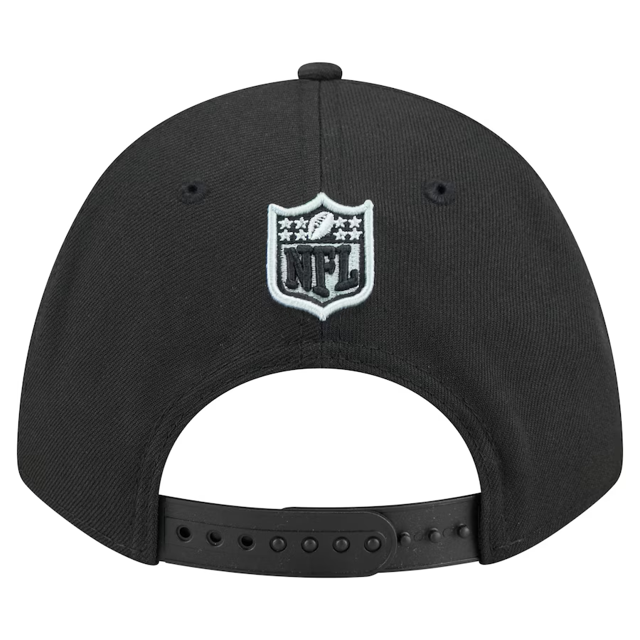 LAS VEGAS RAIDERS TEAM COLLECTION 9FORTY M-CROWN SNAPBACK ADJUSTABLE HAT - BLACK