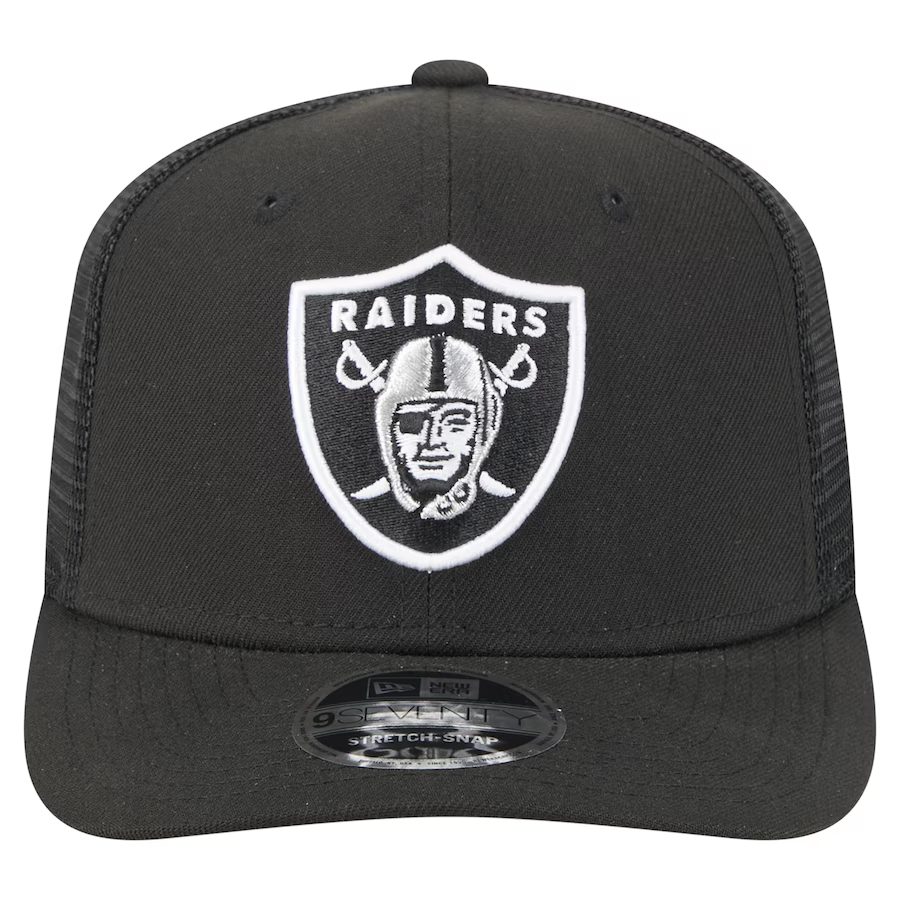 LAS VEGAS RAIDERS TEAM COLLECTION 9SEVENTY STRETCH SNAP ADJUSTABLE HAT - BLACK