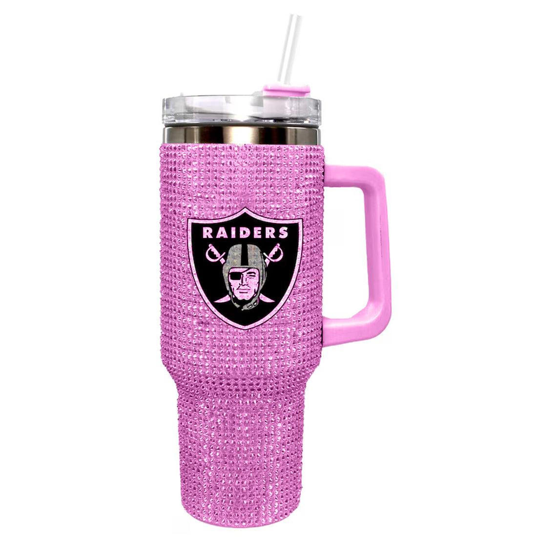 LAS VEGAS RAIDERS THE MEMORY COMPANY 40 OZ BLING COLOSSAL TUMBLER - PINK